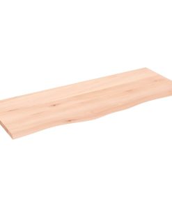Zidna polica 100 x 40 x 2 cm od neobrađene masivne hrastovine