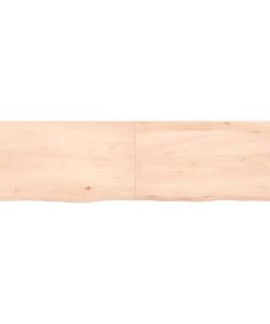 Zidna polica 120 x 30 x 4 cm od neobrađene masivne hrastovine