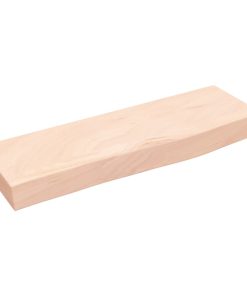 Zidna polica 60 x 20 x 4 cm od neobrađene masivne hrastovine