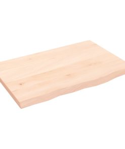 Zidna polica 60 x 40 x 2 cm od neobrađene masivne hrastovine