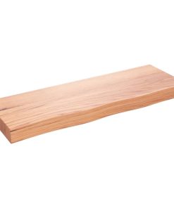 Zidna polica svjetlosmeđa 80 x 30 x 6 cm od obrađene hrastovine