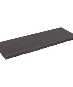 Zidna polica tamnosiva 160 x 60 x 4 cm od obrađene hrastovine
