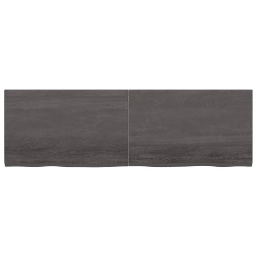 Zidna polica tamnosiva 160x50x4 cm od obrađene hrastovine