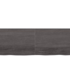 Zidna polica tamnosiva 180 x 60 x 6 cm od obrađene hrastovine