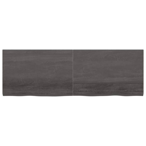 Zidna polica tamnosiva 180x60x4 cm od obrađene hrastovine