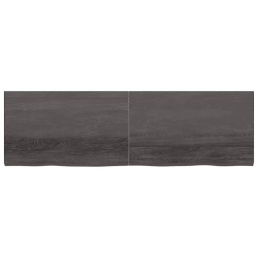 Zidna polica tamnosiva 200 x 60 x 4 cm od obrađene hrastovine