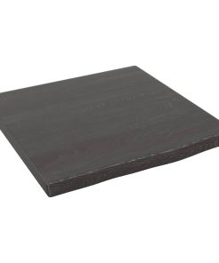 Zidna polica tamnosiva 40 x 40 x 2 cm od obrađene hrastovine
