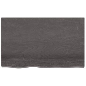 Zidna polica tamnosiva 80 x 50 x 6 cm od obrađene hrastovine