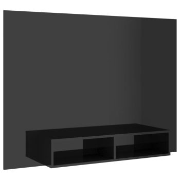Zidni TV ormarić visoki sjaj crni 135 x 23