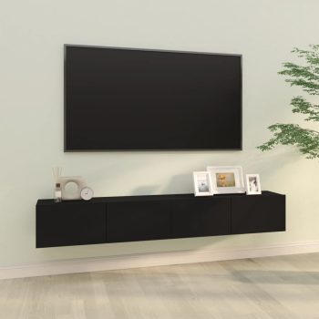 Zidni TV ormarići 2 kom crni 100 x 30 x 30 cm konstruirano drvo