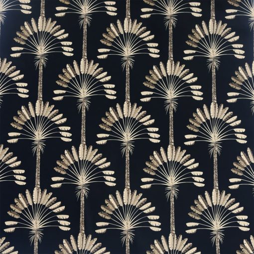 DUTCH WALLCOVERINGS zidna tapeta Palm Palace crno-zlatna