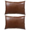 Set jastuka od PU kože 2 kom 40x60 cm smeđi