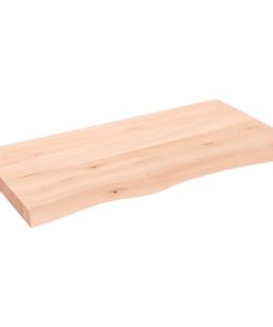 Zidna polica 100 x 50 x 6 cm od neobrađene masivne hrastovine