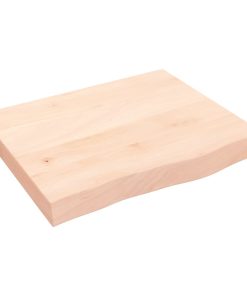 Zidna polica 60 x 50 x (2-6) cm neobrađena masivna hrastovina