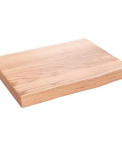 Zidna polica svjetlosmeđa 40 x 30 x 4 cm od obrađene hrastovine