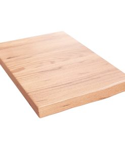 Zidna polica svjetlosmeđa 40 x 60 x 4 cm od obrađene hrastovine