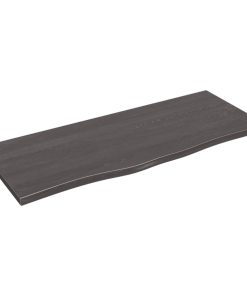 Zidna polica tamnosiva 100x40x2 cm od obrađene hrastovine