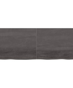 Zidna polica tamnosiva 160x60x6 cm od obrađene hrastovine
