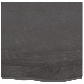Zidna polica tamnosiva 60 x 60 x 4 cm od obrađene hrastovine