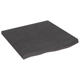 Zidna polica tamnosiva 60 x 60 x 4 cm od obrađene hrastovine