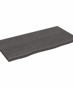 Zidna polica tamnosiva 80x40x2 cm od obrađene hrastovine
