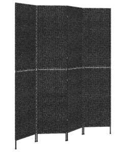 Sobna pregrada s 4 panela crna 163 x 180 cm od vodenog zumbula
