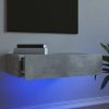 TV ormarić s LED svjetlima siva boja betona 60 x 35 x 15