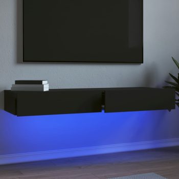TV ormarići s LED svjetlima 2 kom crni 60 x 35 x 15