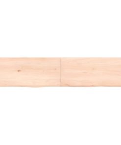 Zidna polica 140 x 30 x (2-4) cm neobrađena masivna hrastovina