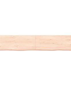 Zidna polica 160 x 30 x (2-6) cm neobrađena masivna hrastovina