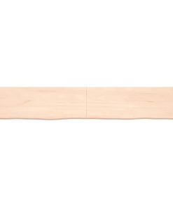Zidna polica 180 x 30 x (2-6) cm neobrađena masivna hrastovina