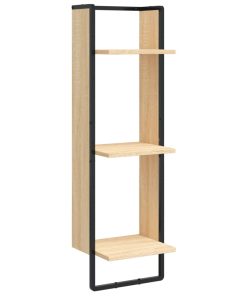 Zidna polica s 3 razine Boja hrasta 30x25x100 cm drvena