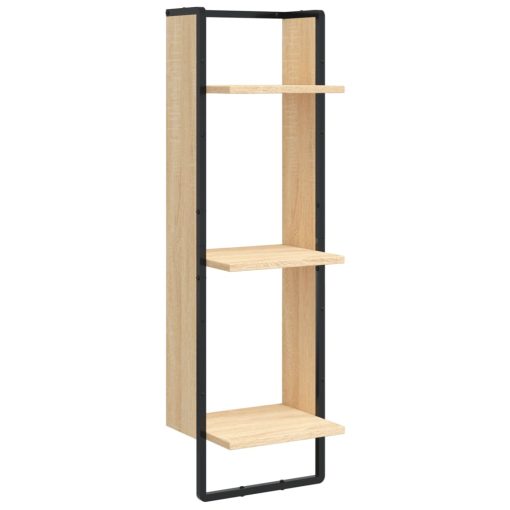 Zidna polica s 3 razine Boja hrasta 30x25x100 cm drvena