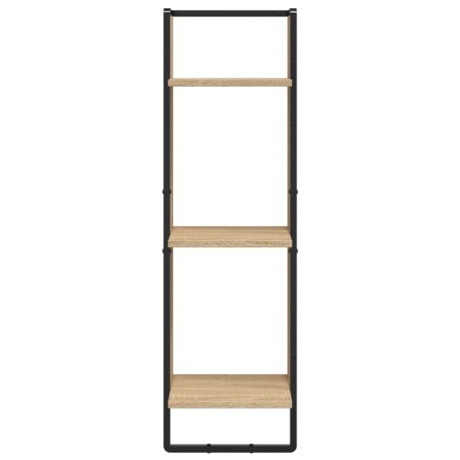 Zidna polica s 3 razine Boja hrasta 30x25x100 cm drvena - Slika 4