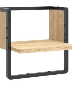Zidna polica s prečkom boja hrasta sonome 30 x 25 x 30 cm