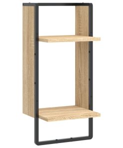 Zidna polica s prečkom boja hrasta sonome 30x25x65 cm