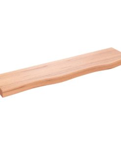Zidna polica svjetlosmeđa 80x20x4 cm od obrađene hrastovine
