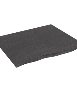 Zidna polica tamnosiva 60x50x2 cm od obrađene hrastovine