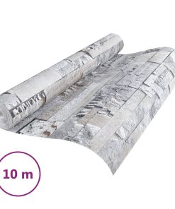Zidna tapeta 3D s izgledom kamena sivo-smeđa