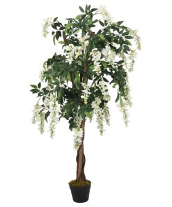 Umjetno stablo glicinije 560 listova 80 cm zeleno-bijelo