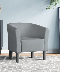 Zaobljena stolica svjetlosiva od tkanine