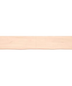Zidna polica 180x30x(2-4) cm neobrađena masivna hrastovina