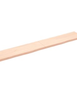 Zidna polica 180x30x(2-4) cm neobrađena masivna hrastovina