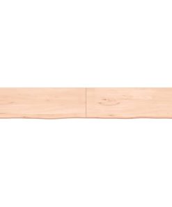Zidna polica 200x30x(2-4) cm neobrađena masivna hrastovina