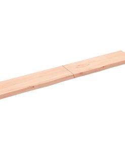 Zidna polica 200x30x(2-6) cm neobrađena masivna hrastovina
