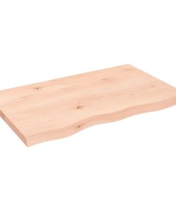 Zidna polica 80x50x(2-4) cm neobrađena masivna hrastovina