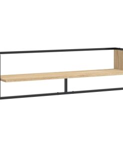 Zidna polica s prečkom boja hrasta sonome 100x25x30 cm