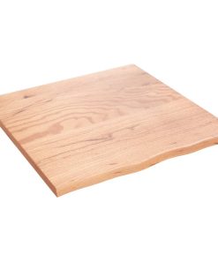 Zidna polica svjetlosmeđa 60 x 60 x 2 cm od obrađene hrastovine