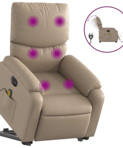 Električni masažni naslonjač na podizanje boja cappuccina