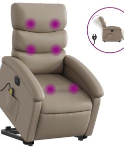 Električni masažni naslonjač na podizanje boja cappuccina